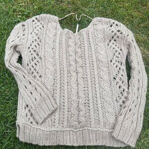 Free people pCozy Cable Knit Sweater - Gray